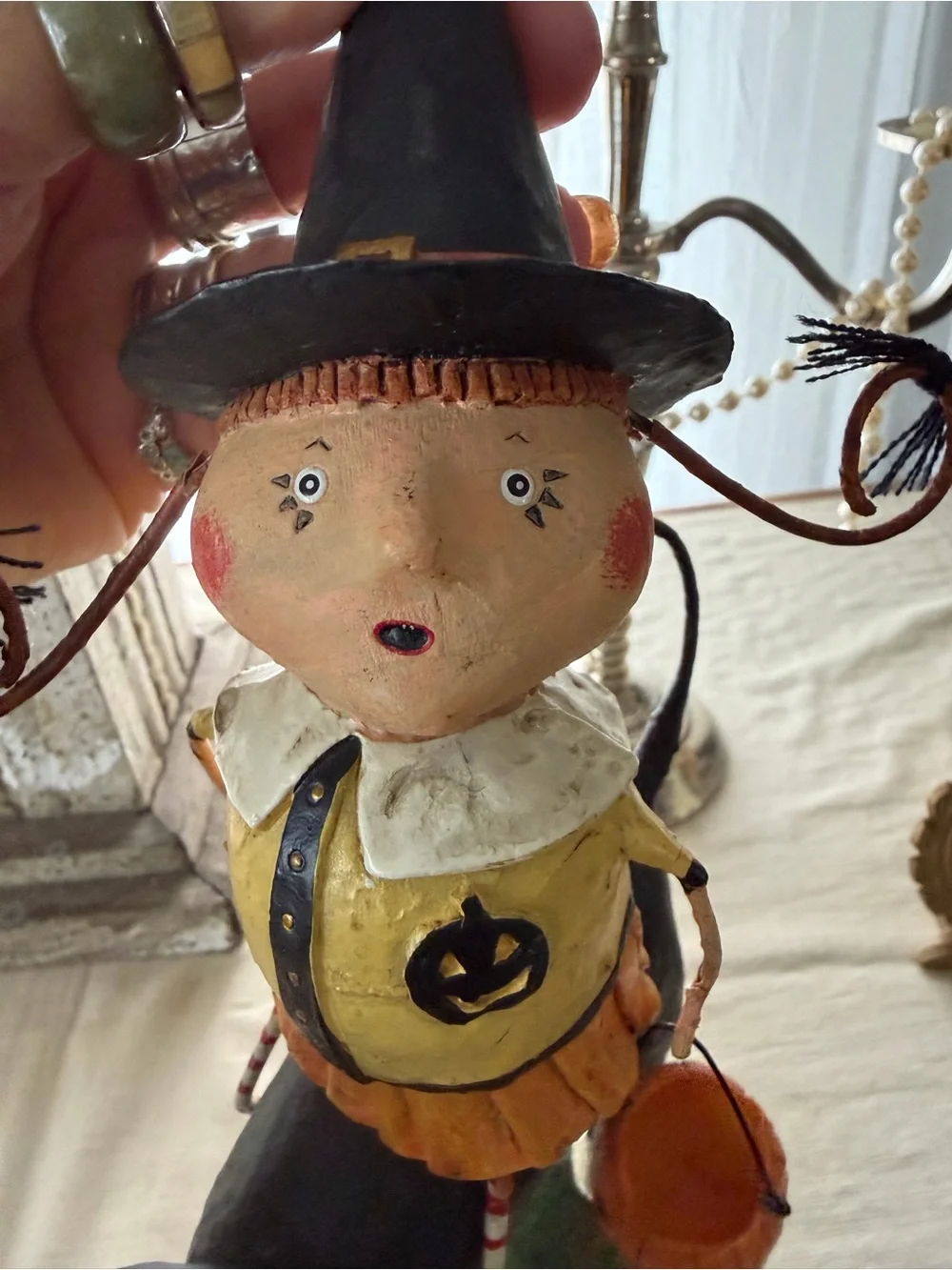 Vintage Lori Mitchell “Sissy And Her Cat”Halloween Collectible Figurine